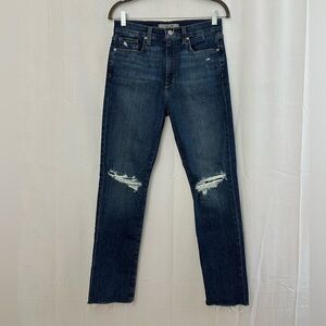 Joe's Jeans Dark Wash Distressed High Rise Straight Ankle Jeans Womens Size 28